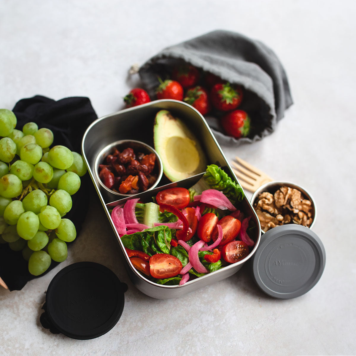 AYA&IDA Lunch Box | Matte Black fra AYA&IDA på Mecindo.dk