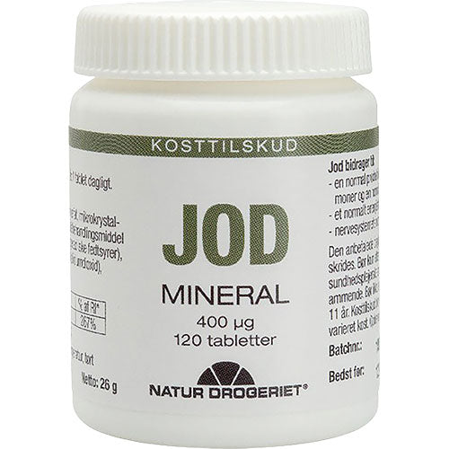Natur-Drogeriet Jod Tabletter 400 Μg | 120 Tabl. fra Natur-Drogeriet på Mecindo.dk