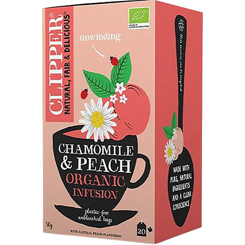 Clipper Kamille & Fersken Te Økologisk | 20 br fra Clipper på Mecindo.dk