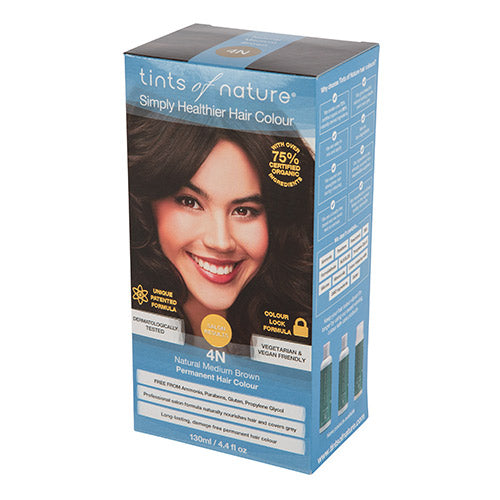 Tints of nature Hårfarve 4n Medium Brown | 130 ml fra Tints of nature på Mecindo.dk