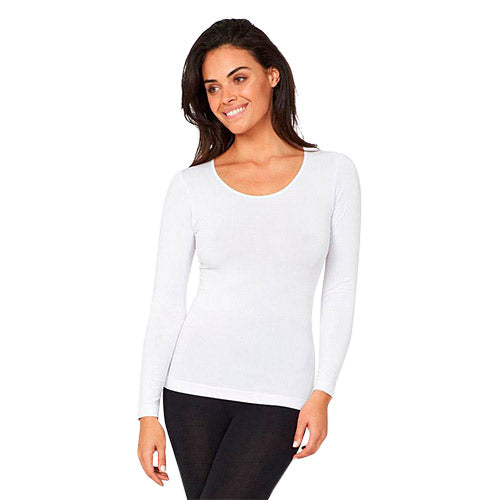 Boody Long Sleeve Top Hvid | Str. L fra Boody på Mecindo.dk