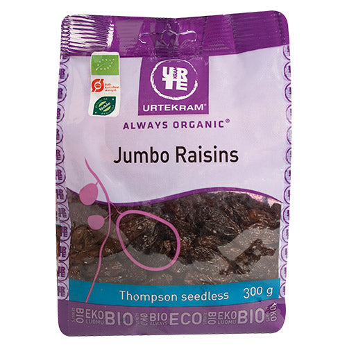 Urtekram Jumbo Raisins Økologisk | 300 gr fra Urtekram på Mecindo.dk