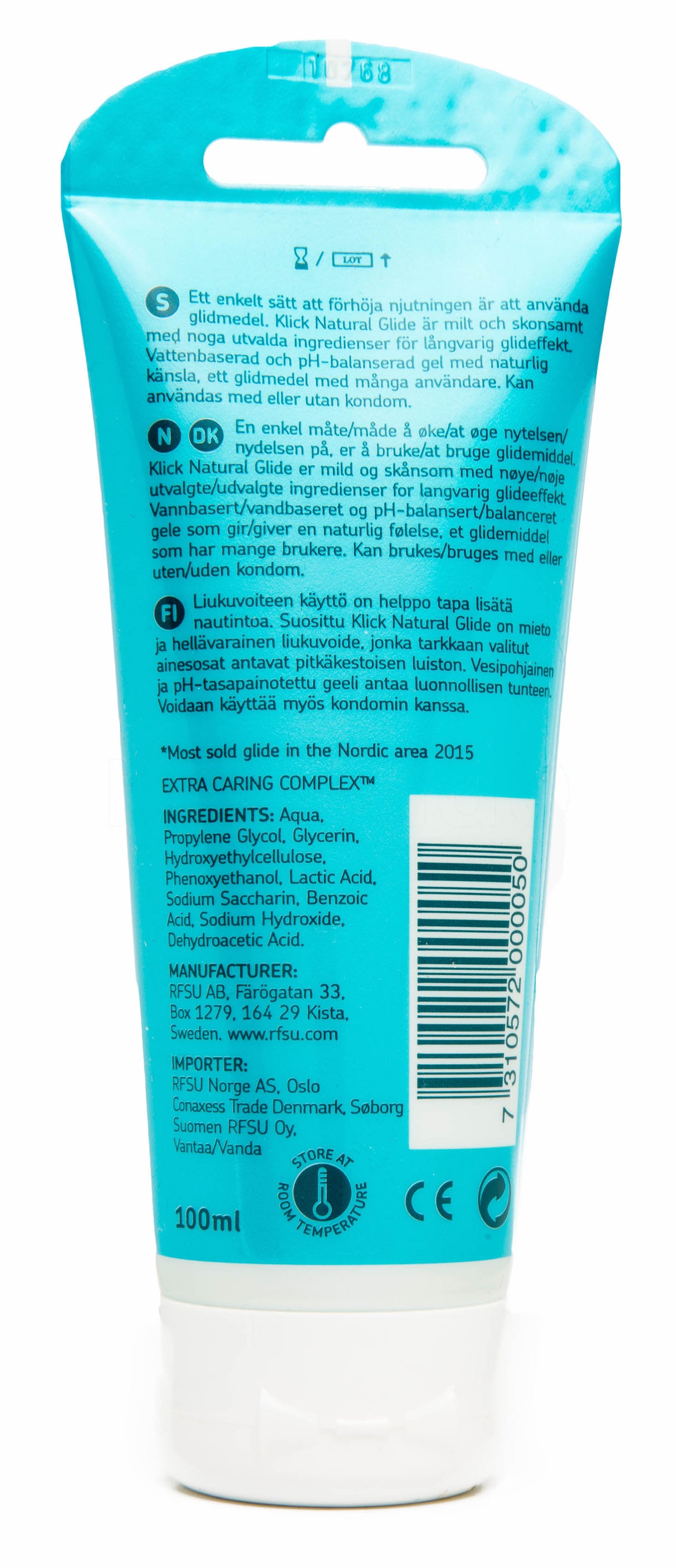 RFSU Klick Natural Glide | 100 ml fra RFSU på Mecindo.dk