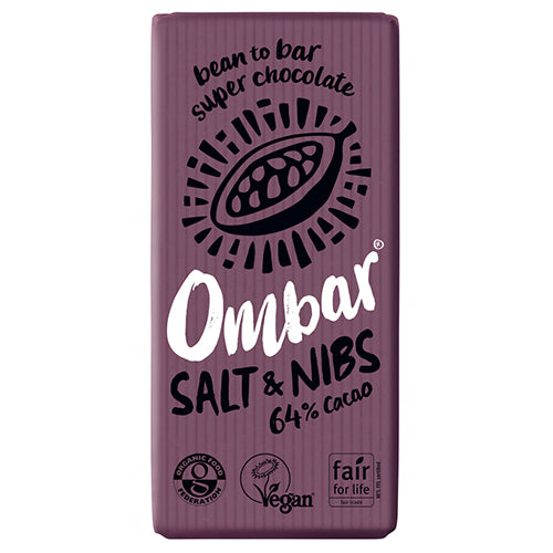Ombar Salt & Kakaonibs 64% Kakao Økologisk | 70 gr fra Ombar på Mecindo.dk