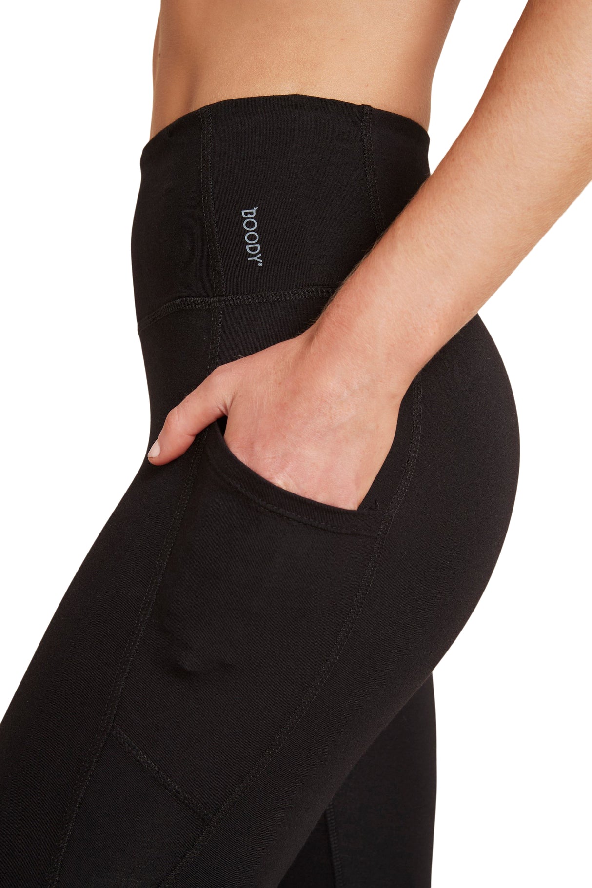 Boody Motivate 3/4 High-waist Tights Black | Str. S fra Boody på Mecindo.dk
