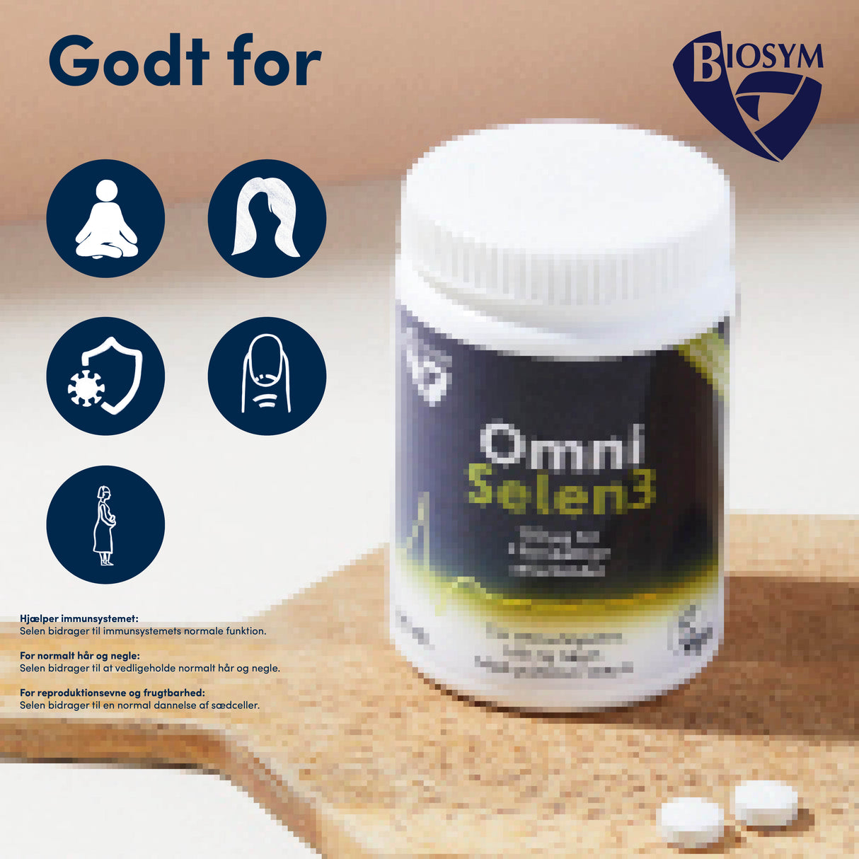 Biosym Omniselen3 | 100 Tabl. fra Biosym på Mecindo.dk