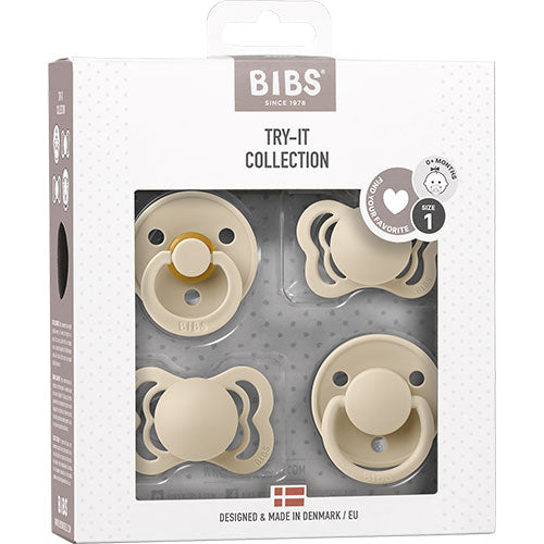 BIBS Try-it collection Size 1 Vanilla 4 PACK fra BIBS på Mecindo.dk