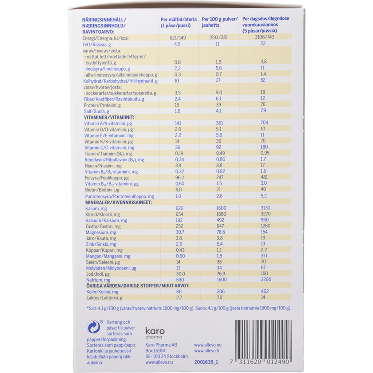 Allevo Allévo Suppe Nudler/kylling Vlcd fra Allevo på Mecindo.dk
