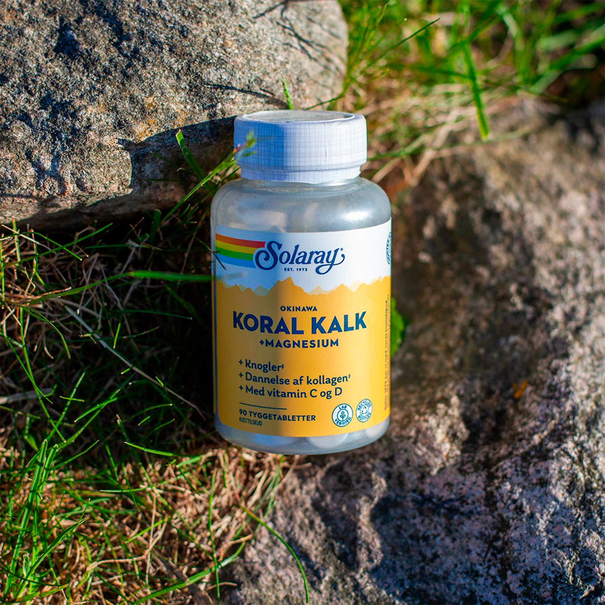 Solaray Koralkalk Med Vit. C Og D Tyggetablet | 90 Tabl. fra Solaray på Mecindo.dk