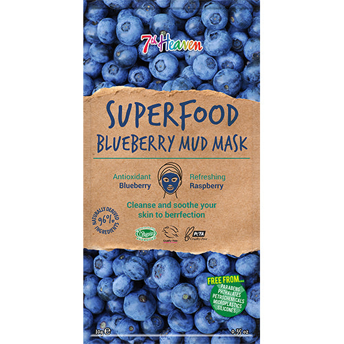 Earth Kiss Ansigtmaske Mud Superfood Blueberry 7th Heaven | 10 gr fra Earth Kiss på Mecindo.dk