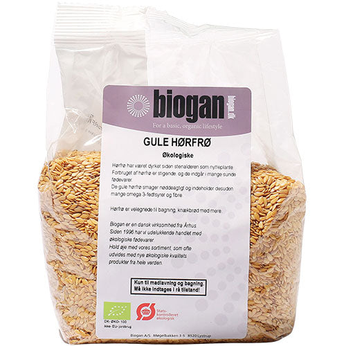 Biogan Økologiske Gule Hørfrø | 500 gr fra Biogan på Mecindo.dk