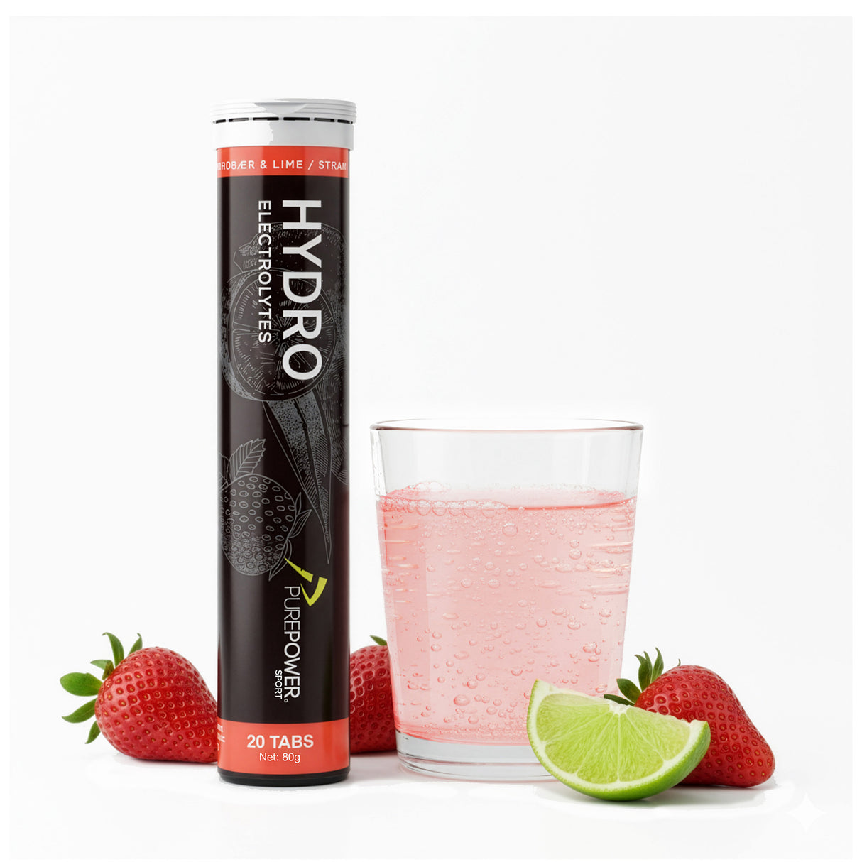PurePower Hydro Elektrolytter | Jordbær/Lime