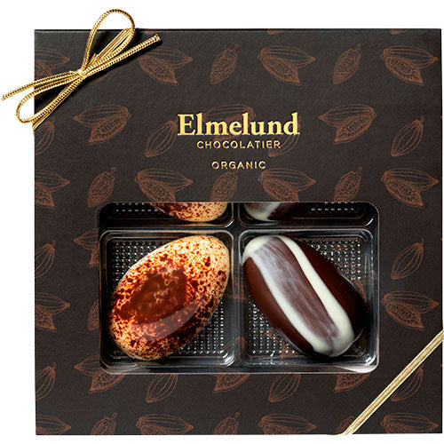 Gaveæske m. fyldte chokoladeæg 4 stk Ø fra Elmelund på Mecindo.dk