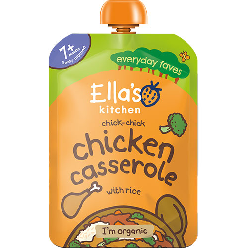 Ellas Kitchen Babymos Kyllingekasserolle Med Ris 7 Mdr Økologisk | 130 gr fra Ellas Kitchen på Mecindo.dk