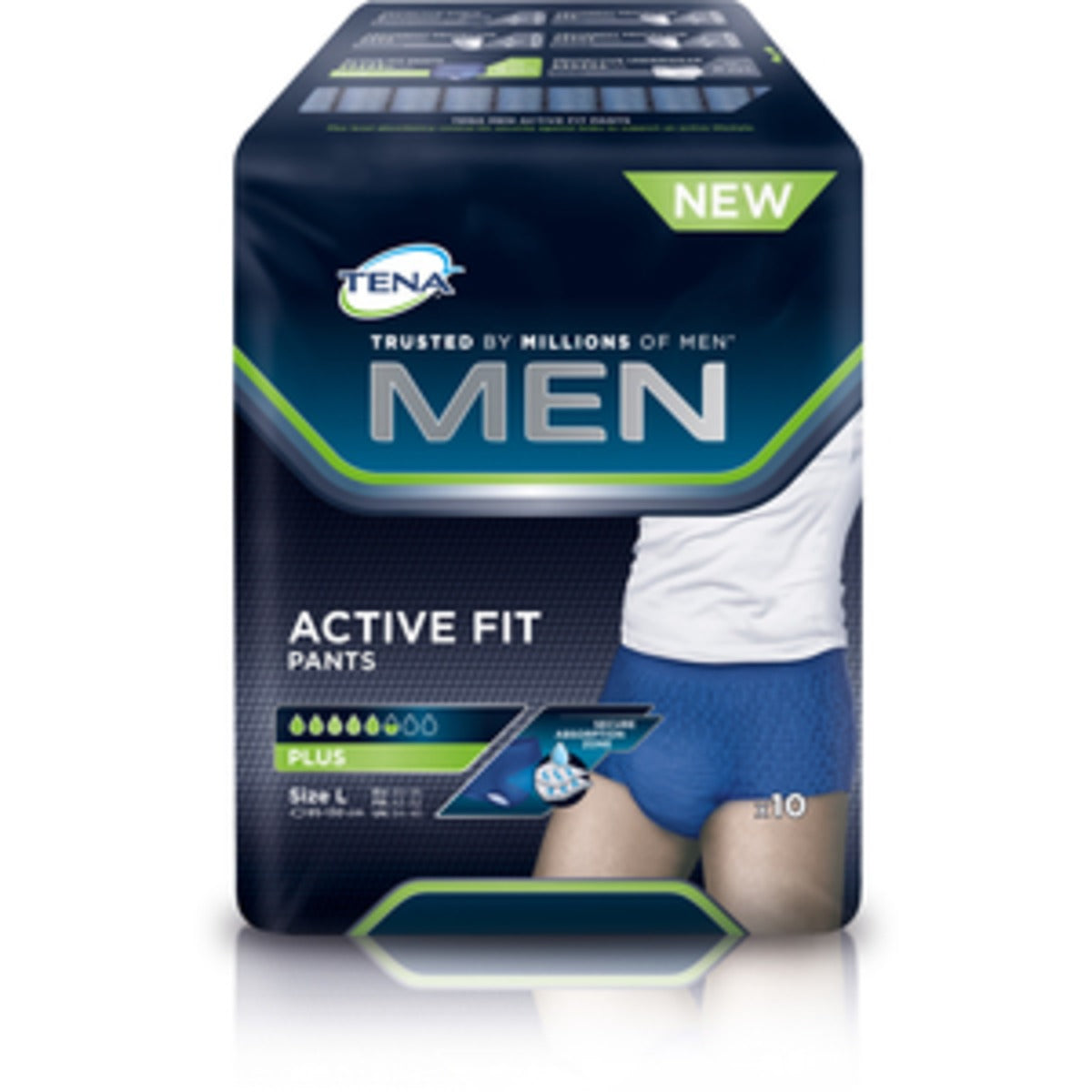 Tena Men Active Fit Pants Plus | Str. Large fra Tena på Mecindo.dk