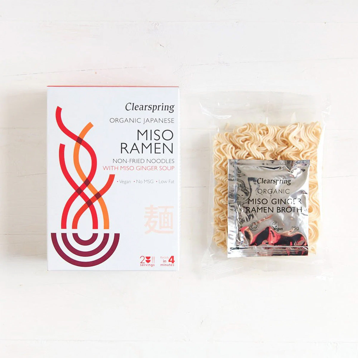 Clearspring Ramen Nudler M. Miso- & Ingefærsuppe Økologisk fra Clearspring på Mecindo.dk