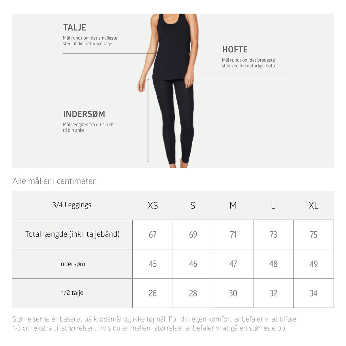 Boody Leggings 3/4 Sort | Str. Xl fra Boody på Mecindo.dk