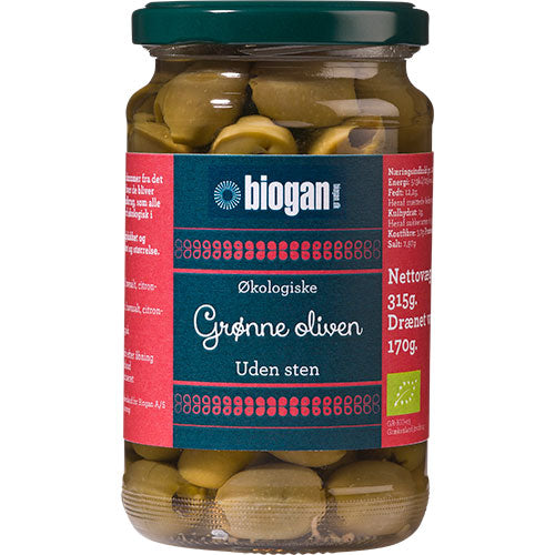 Biogan Økologiske Grønne Oliven | 340 gr fra Biogan på Mecindo.dk