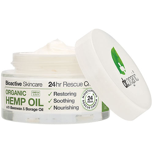 Dr. Organic Hemp Oil 24hr Rescue Creme | 50 ml fra Dr. Organic på Mecindo.dk