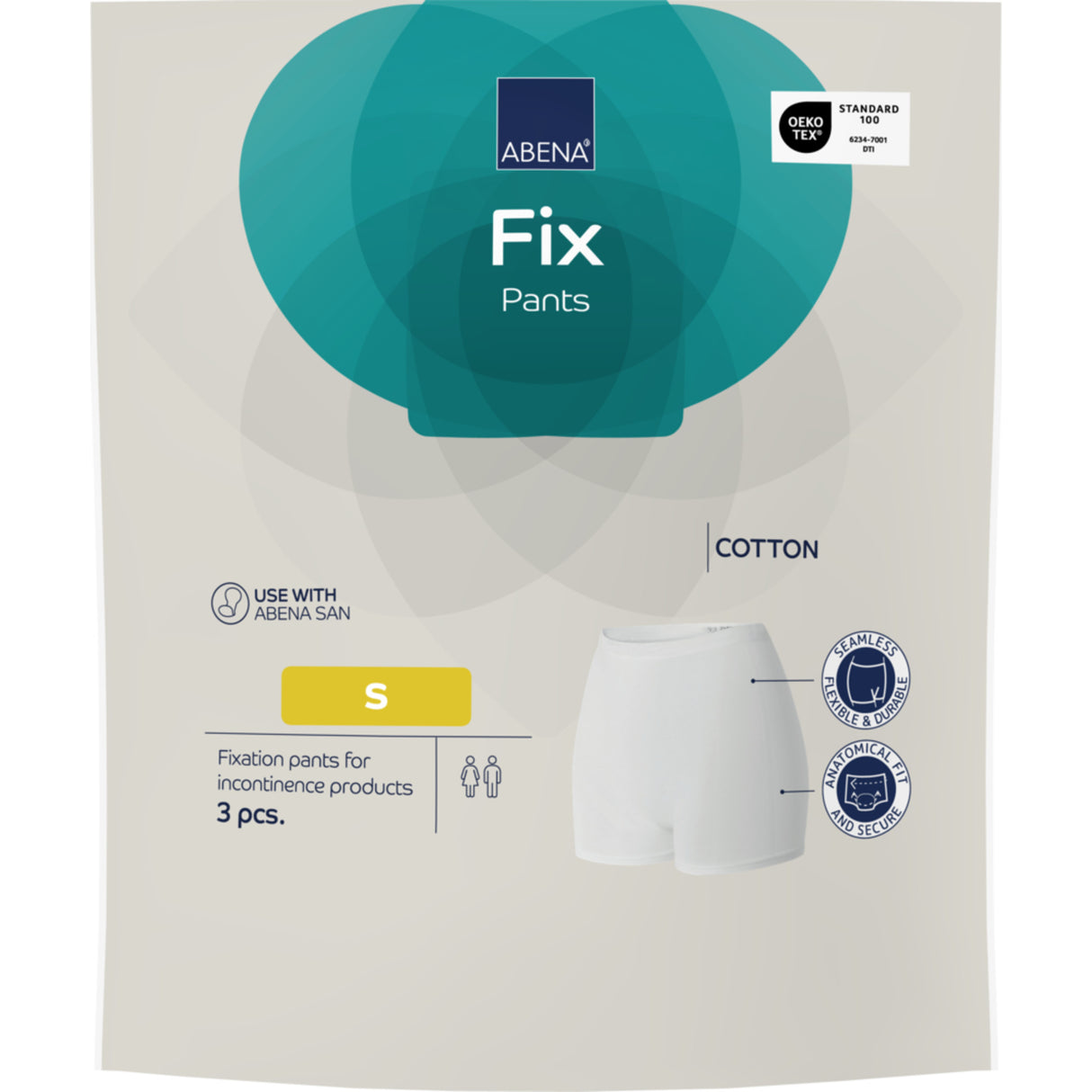 Abena Fix Pants Cotton Med Ben (3 stk) | Str. S fra Abena på Mecindo.dk