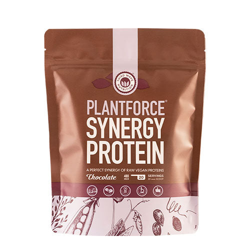 Plantforce Synergy Protein Chokolade | 400 gr fra Plantforce på Mecindo.dk