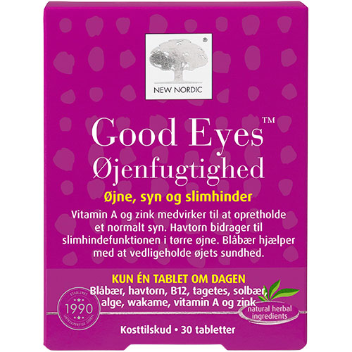 New Nordic Good Eyes Øjenfugtighed | 30 Tabl. fra New Nordic på Mecindo.dk