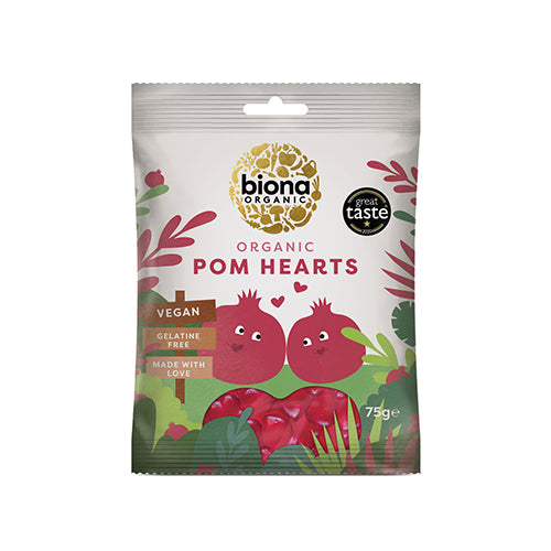 Biona Organic Vingummi Granatæblehjerter Økologisk | 75 gr fra Biona Organic på Mecindo.dk