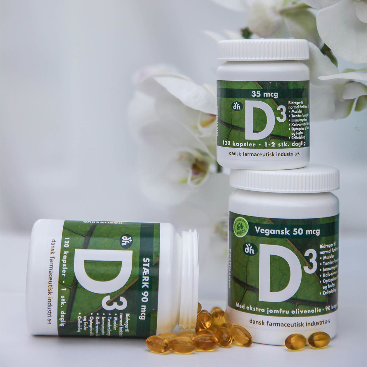 DFI D3-vitamin 90 Mcg | 120 kapsler fra Grønne dfi vitaminer på Mecindo.dk