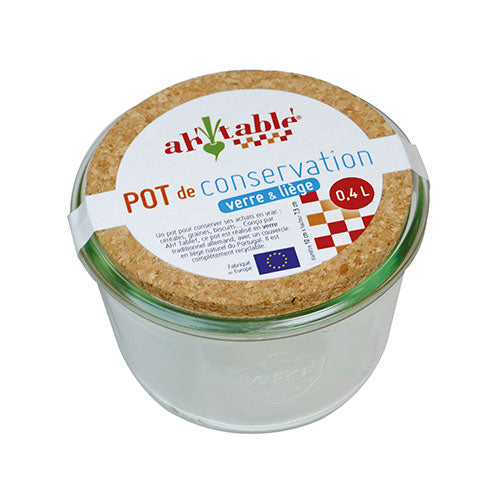 Ah table Opbevaringsglas M. Kork Låg | 0,4 L fra Ah table på Mecindo.dk