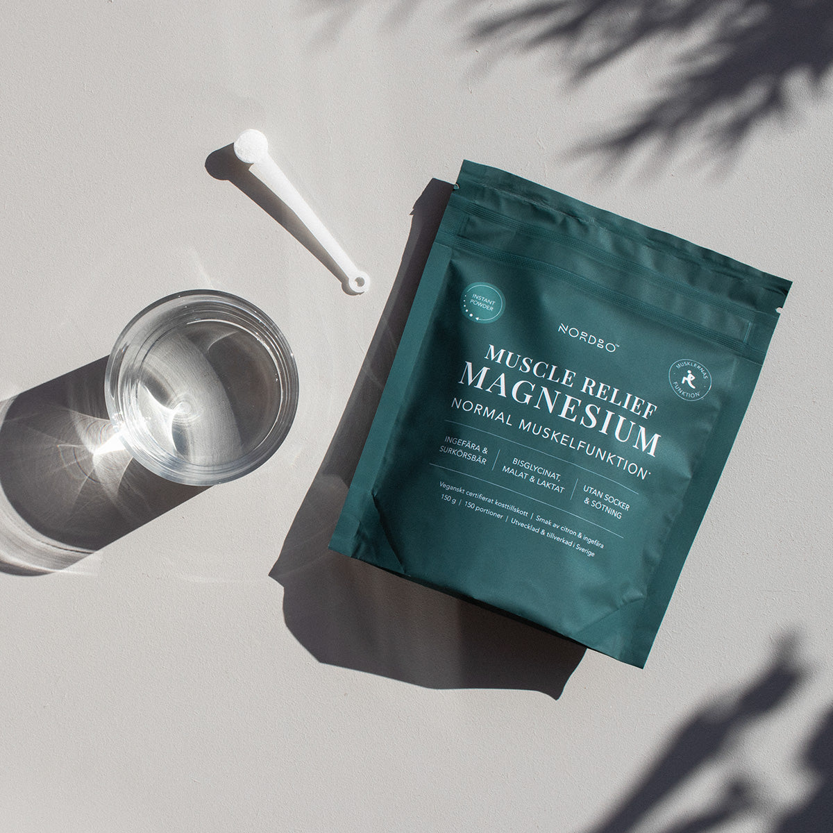 NORDBO Muscle Relief Instant Magnesium Pulver | 150 gr fra NORDBO på Mecindo.dk