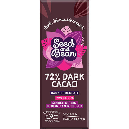 Seed & Bean Mørk Chokolade 72% Økologisk | 25 gr fra Seed & Bean på Mecindo.dk