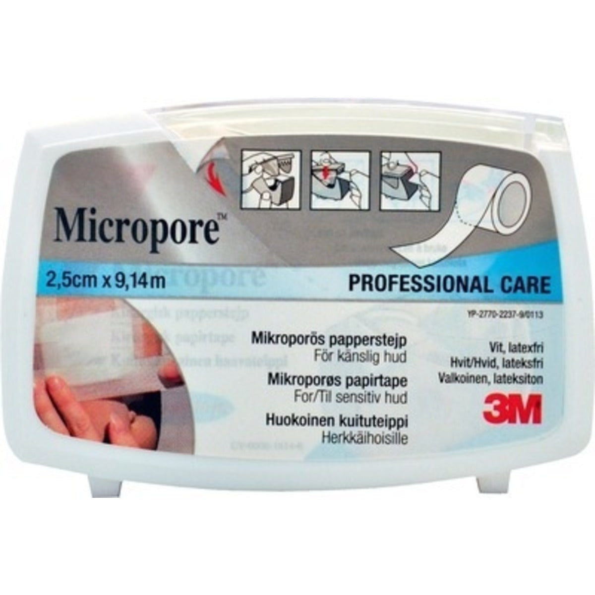 Micropore Kirugisk Tape 2,5 cm * 9,14 m fra Micropore på Mecindo.dk