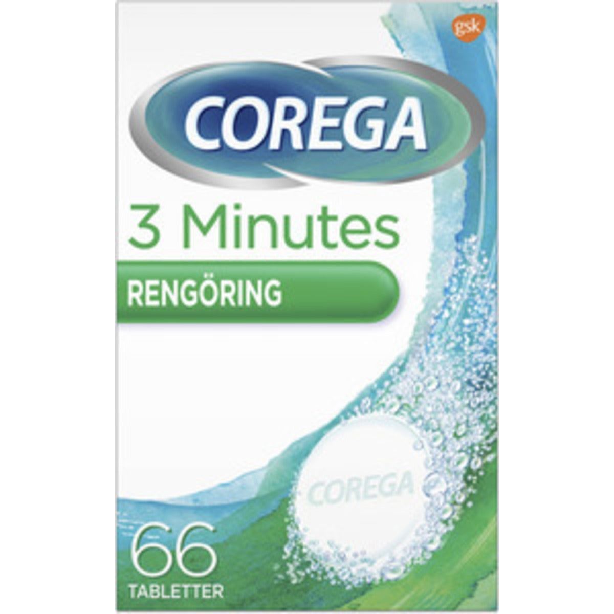 Corega Cleanser Tabs 3 Minutes | 66 Tabl. fra Corega på Mecindo.dk