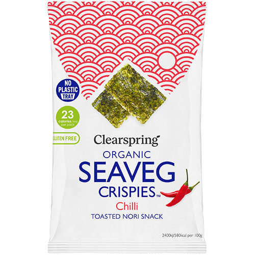 Clearspring Tang Chips Økologisk (4 gr) | Chili Seaveg Crispies fra Clearspring på Mecindo.dk