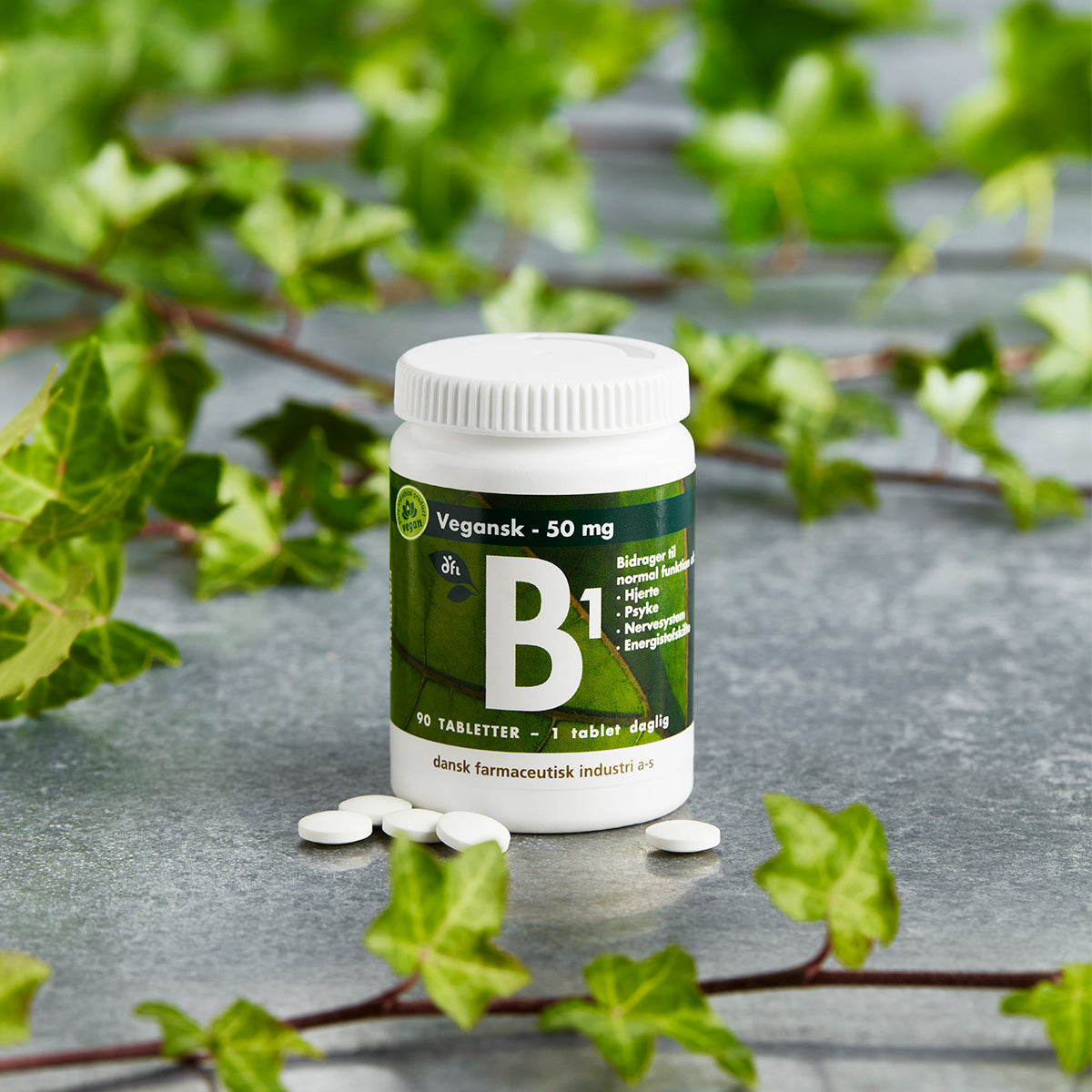 DFI B1 50 Mg Vegan | 90 Tabl. fra Grønne dfi vitaminer på Mecindo.dk