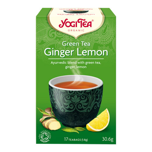 Yogi Green Tea Ginger Lemon Te | 17 br fra Yogi på Mecindo.dk