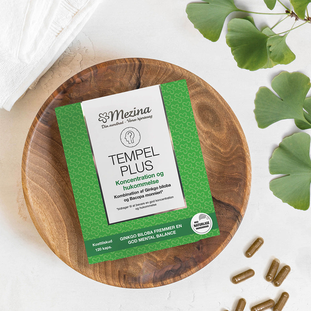 Mezina Tempel Plus | 120 kapsler fra Mezina på Mecindo.dk