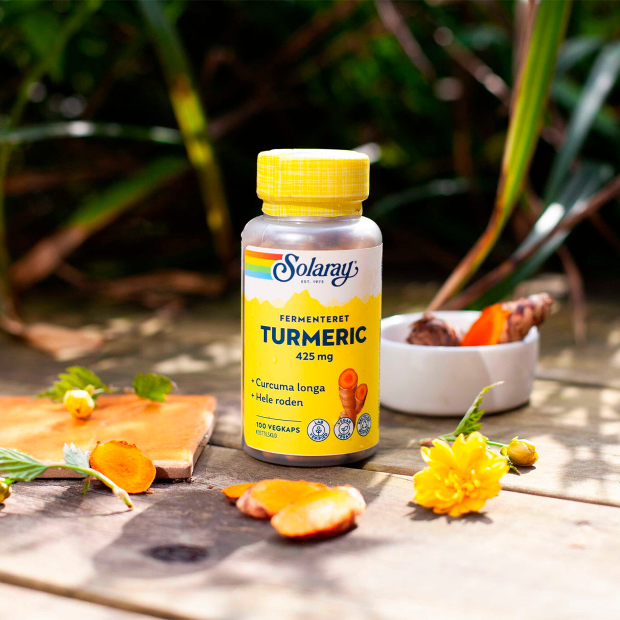 Solaray Turmeric Fermenteret | 100 kapsler fra Solaray på Mecindo.dk