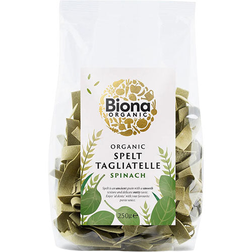 Biona Organic Spelt Tagliatelle Spinat Pasta Økologisk | 250 gr fra Biona Organic på Mecindo.dk