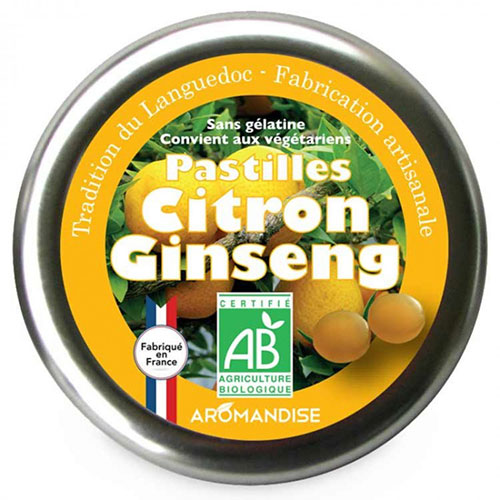 Aromandise Pastiller M. Citron & Ginseng Økologisk | 45 gr fra Aromandise på Mecindo.dk