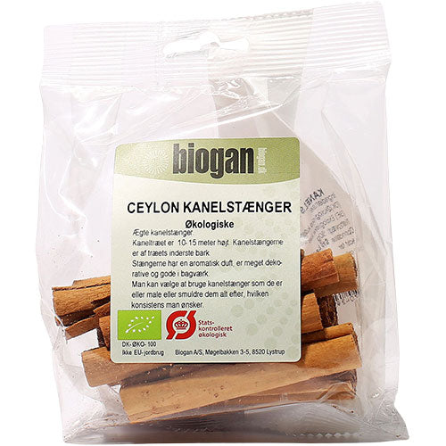 Biogan Kanel Hel Ceylon Økologisk | 50 gr fra Biogan på Mecindo.dk
