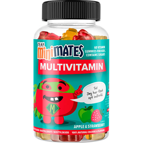 Team Minimates Multivitamin Med Æble Og Jordbær | 60 gummies fra Team Minimates på Mecindo.dk