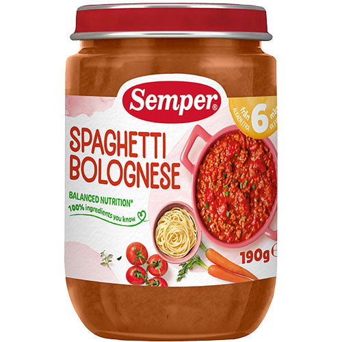 Semper Spaghetti Bolognese Fra 6 Mdr. | 190 g fra Semper på Mecindo.dk