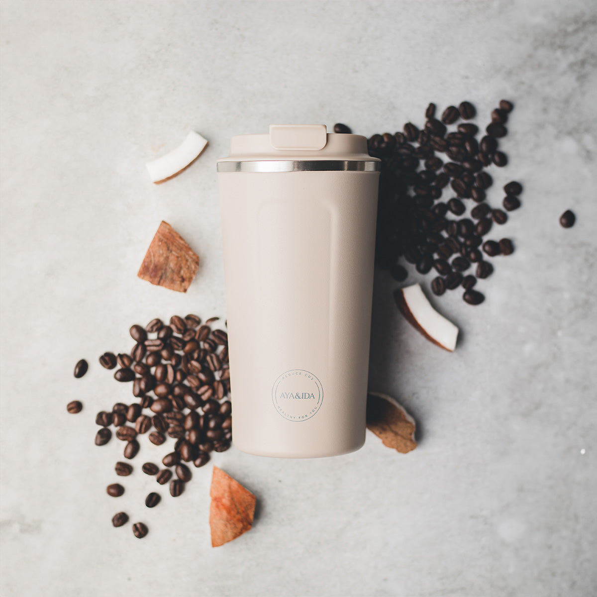 AYA&IDA CUP2GO 500 ml | Cream Beige fra AYA&IDA på Mecindo.dk