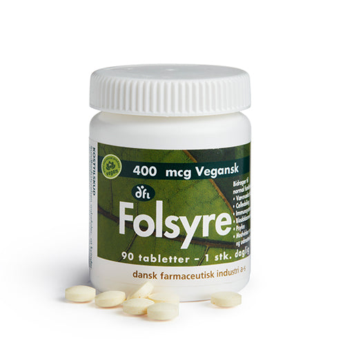 DFI Folsyre 400 Mcg | 90 Tabl. fra Grønne dfi vitaminer på Mecindo.dk