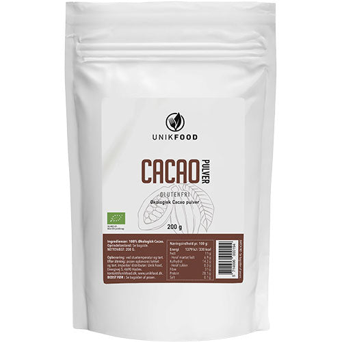 Cacao pulver raw Økologisk fra Unikfood på Mecindo.dk