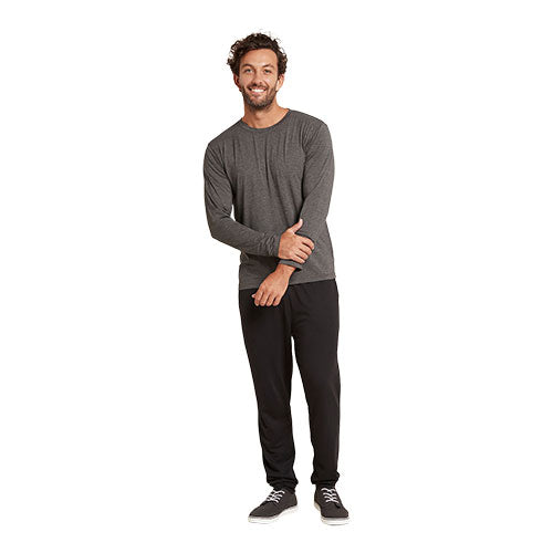 Boody Men´s Long Sleeve Crew T-shirt Dark Marl | Str. S fra Boody på Mecindo.dk