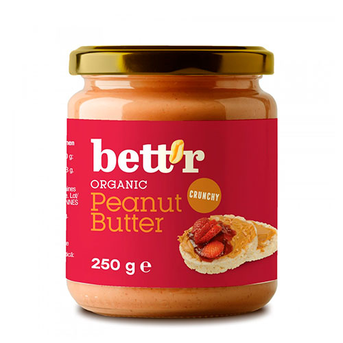bett’r Peanut Butter Crunchy Økologisk | 250 gr fra bett’r på Mecindo.dk