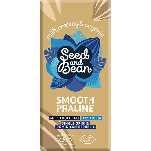Seed & Bean Mælkechokolade 37% Hasselnød & Mandel Økologisk | 75 gr fra Seed & Bean på Mecindo.dk