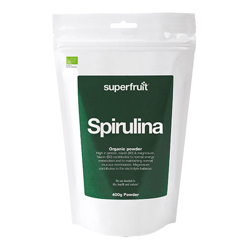 Superfruit Spirulina Powder Økologisk | 400 gr fra Superfruit på Mecindo.dk